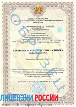 Образец сертификата соответствия аудитора №ST.RU.EXP.00006174-1 Миасс Сертификат ISO 22000
